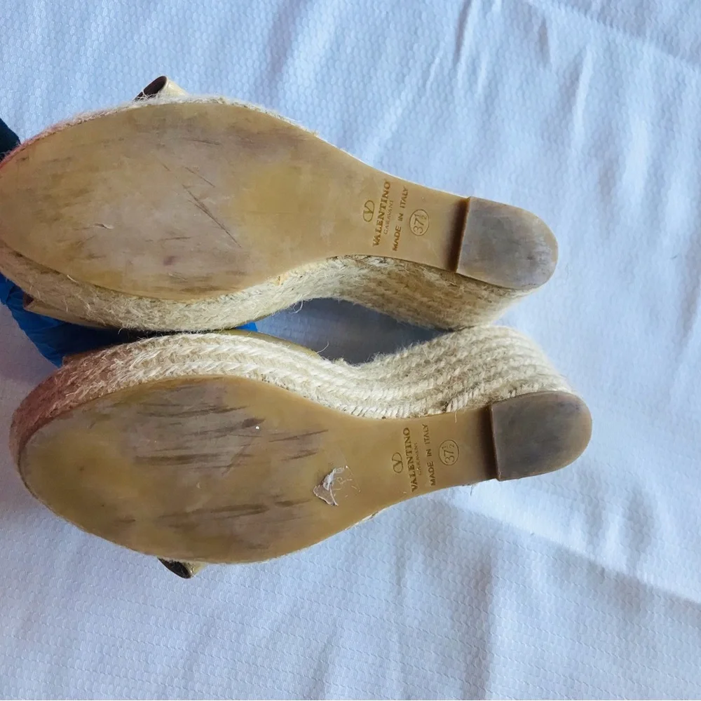 Valentino Yellow Wedge Sandals